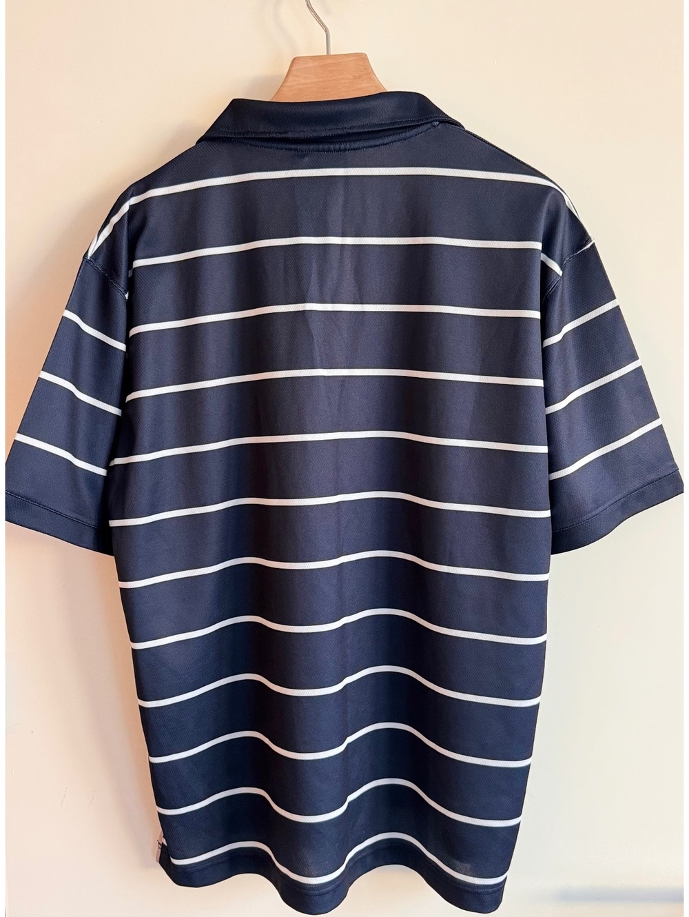 Stitches New York Yankees Men’s Large Navy Striped MLB Polo Shirt Y2K - Picture 6 of 8